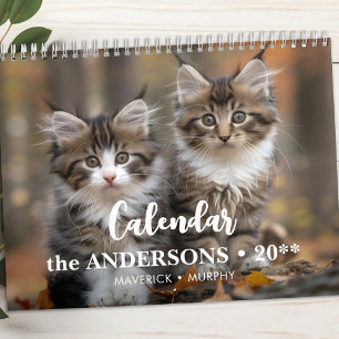 Personalised Cat Lover Family Custom Photos 2025 Calendar