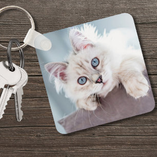 Personalised Cat Lover Pet Photo Key Ring
