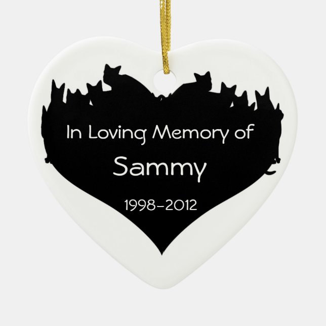 Personalised Cat Memorial Ornament (Front)