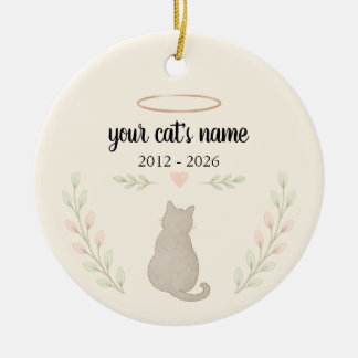 Personalised Cat Memorial Ornament – Name & Dates