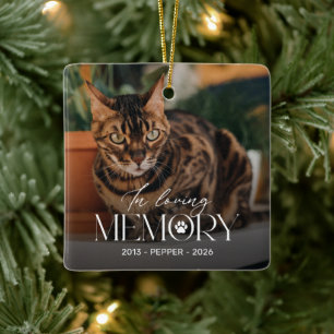 Personalised Cat Memorial Photo Christmas Ornament