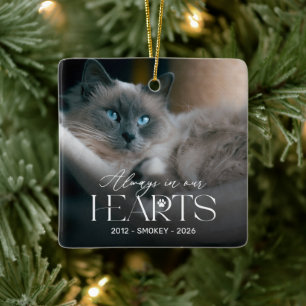 Personalised Cat Memorial Photo Christmas Ornament