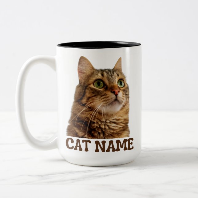 Personalised Cat Mug with Photo | Custom Cat Name  (Left)