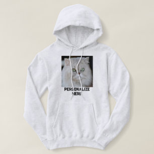 Personalised Cat Mum Ash And Black Quote Pet Photo Hoodie