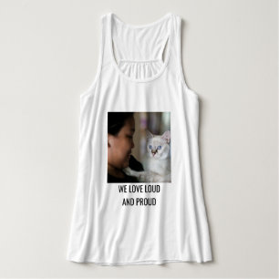 Personalised Cat Mum Family Pet Cute Photo White Singlet