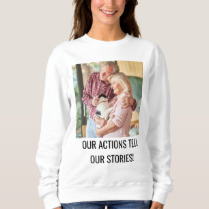 Personalised Cat Mum Family Pet Photo Cute White Sweatshirt