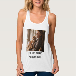 Personalised Cat Mum Family Pet Photo Trendy White Singlet