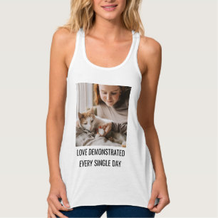 Personalised Cat Mum Love Family Pet Photo White Singlet