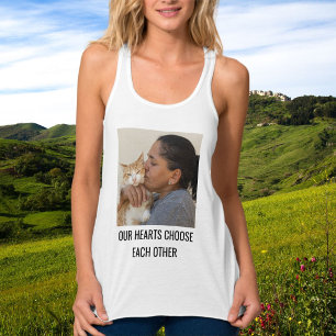 Personalised Cat Mum Trendy Family Pet Photo White Singlet