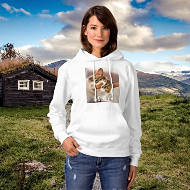 Personalised Cat Name and Photo Hoodie (Creator Uploaded)
