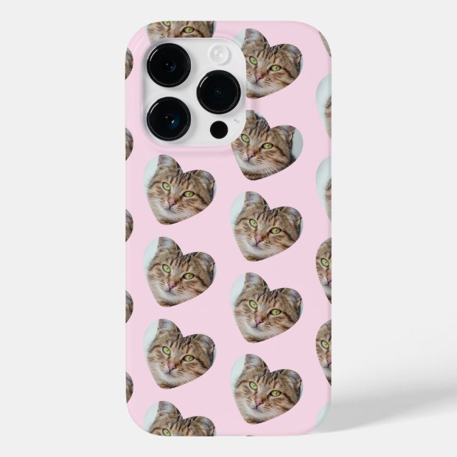 Personalised Cat or Dog Heart Photo Pattern Case-Mate iPhone Case (Back)