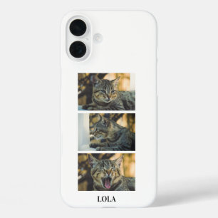 Personalised Cat Photo Collage and Name iPhone 16 Plus Case