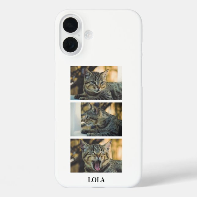 Personalised Cat Photo Collage and Name Case-Mate iPhone Case (Back)