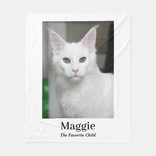 Personalised Cat Photo Fleece Blanket (Front)