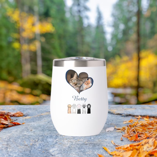 Personalised Cat Photo Mug with Custom Name (Outdoor (Rotated))