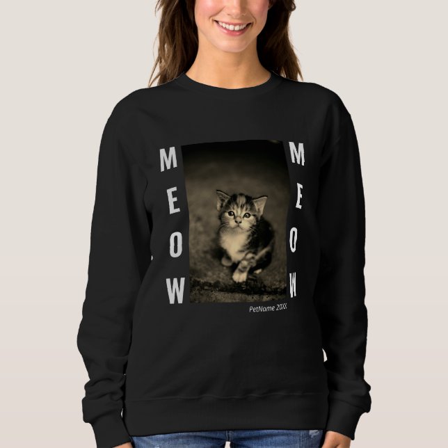 Personalised Cat Photo Template Womens Sweatshirt (Front)