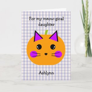 Personalised Cat Pumpkin Halloween Maze Card