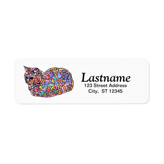 Personalised Cat Return Address Labels (Front)