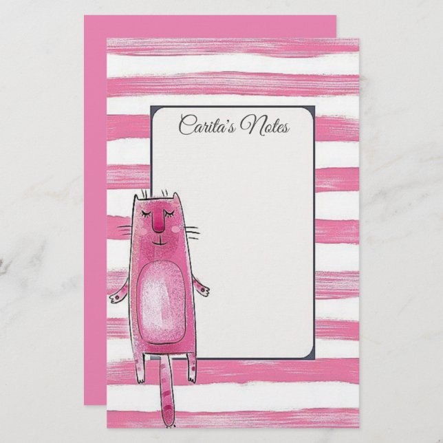 Personalised Cat Stationery (Front/Back)