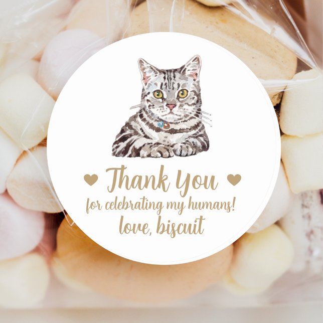 Personalised Cat Wedding Favour Stickers (Creator Uploaded)
