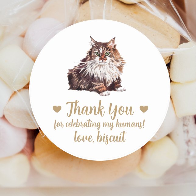 Personalised Cat Wedding Favour Stickers (Creator Uploaded)