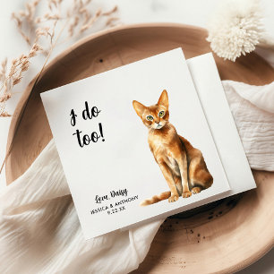 Personalised Cat Wedding Napkin