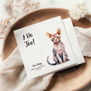 Personalised Cat Wedding Napkin