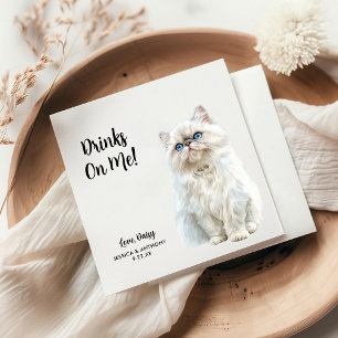 Personalised Cat Wedding Napkin