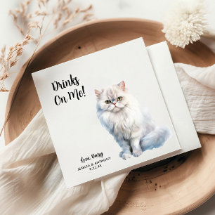 Personalised Cat Wedding Napkin