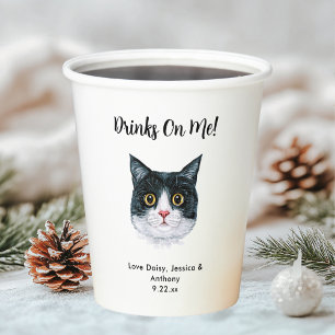 Personalised Cat Wedding Paper Cups
