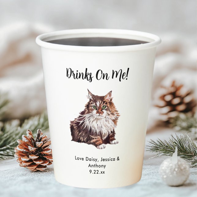 Personalised Cat Wedding Paper Cups (Creator Uploaded)