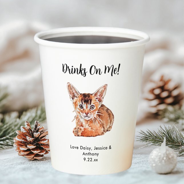 Personalised Cat Wedding Paper Cups (Creator Uploaded)