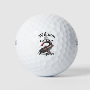 Personalised Catfish 2 Whisperer Fisherman Golf Balls