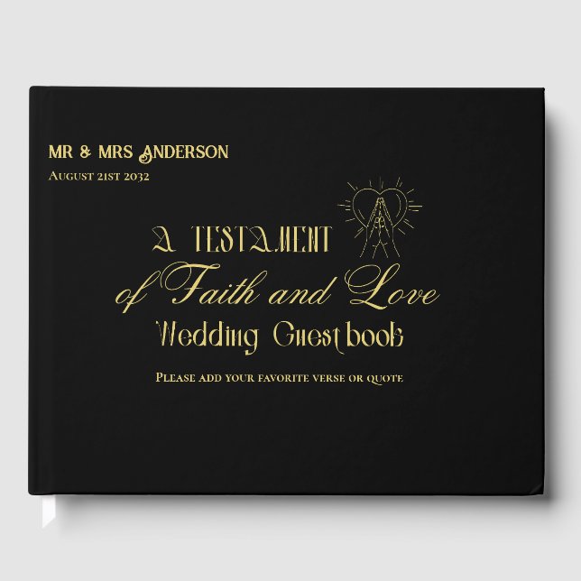 Personalised Catholic Bible Wedding Guestbook (Front)