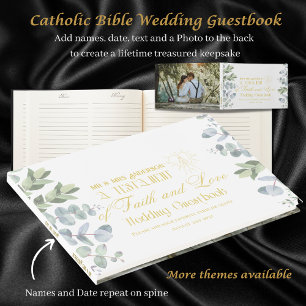 Personalised Catholic Bible Wedding Guestbook