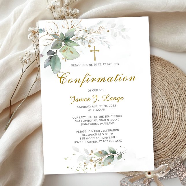 Personalised Catholic Confirmation  Invitation (Creator Uploaded)