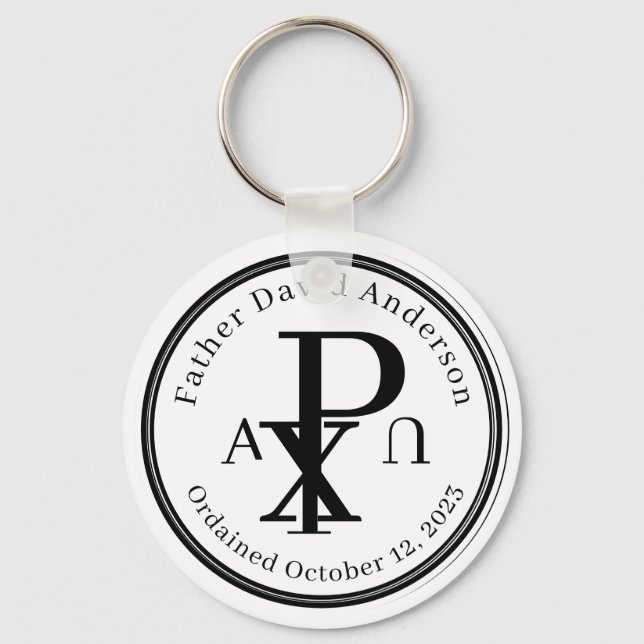 Personalised Catholic Priest Ordination Key Ring (Front)