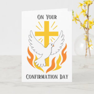 Personalised Catholic Watercolor Confirmation Day Card