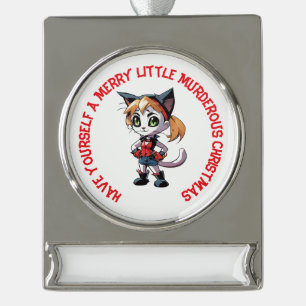 Personalised Catley Quinn Murderous Christmas Silver Plated Banner Ornament