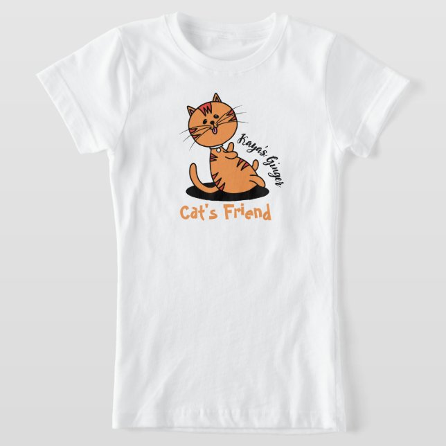 Personalised Cat's Friend T-Shirt (Laydown)