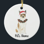Personalised Cattledog Heeler (Red & White) Ceramic Tree Decoration<br><div class="desc">Make the nice list this year with an ornament of your favourite little elf!</div>