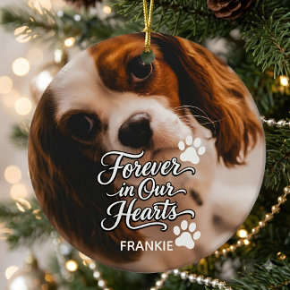 Personalised Cavalier King Charles Pet Memorial  Ceramic Tree Decoration