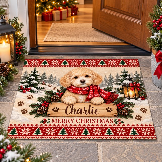 Personalised Cavapoo Christmas Doormat (Personalized Cavapoo Christmas Doormat
)