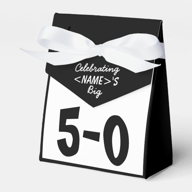 Personalised Celebrating 50th Birthday Favour Box (Front Side)