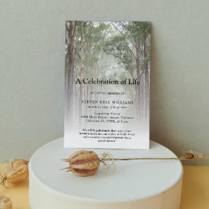 Personalised Celebration of Life Funeral Forest Invitation