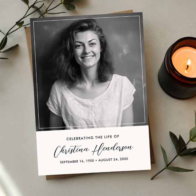 Personalised Celebration of Life Photo Funeral Invitation (Creator Uploaded)