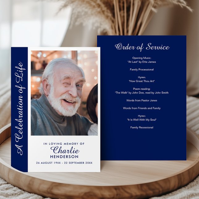 Personalised Celebration of Life Photo Memorial Programme (Creator Uploaded)