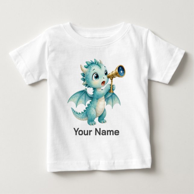 Personalised Celestial Adventure Dragon Baby T-Shirt (Front)