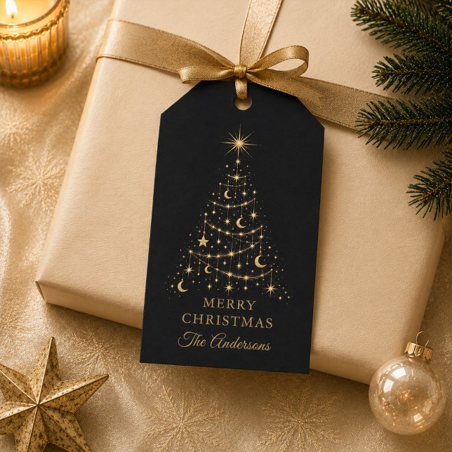 Personalised Celestial Christmas Tree Gift Tag (Personalized Celestial Christmas Tree Gift Tag)