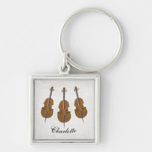 Personalised cello trio gift key ring